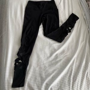 Victoria’s Secret sport black ballet lace up leggings